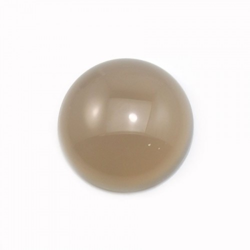 Cabochon of grey agate, in round shape, 16mm x 4pcs