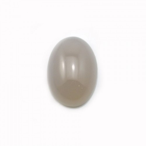 Cabochon d'agate grise, de forme ovale, 10x14mm x 4pcs