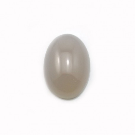 Cabochon of grey agate, in oval shape, measuring 10 * 14mm x 4pcs