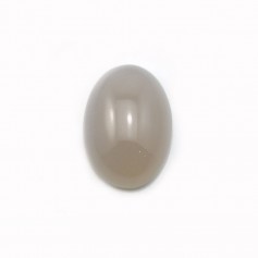 Agata grigia cabochon, forma ovale, 10x14 mm x 4 pezzi