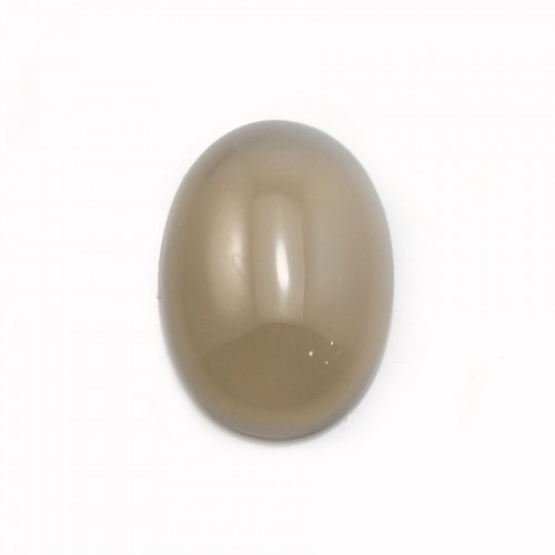Cabochon of gray agate, in oval shape, 13 * 18mm, x 2pcs