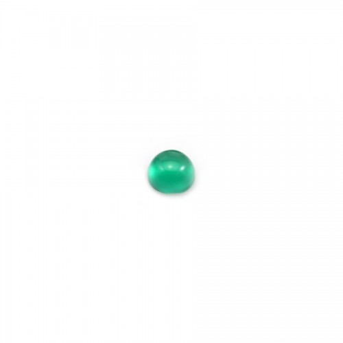 Cabochon of agate, in round shape, in green color, 3mm x 4pcs