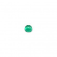 Cabujón de ágata, forma redonda, color verde, 3mm x 4pcs