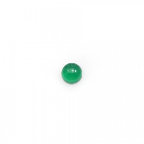 Cabochon agate vert ronde 4mm x 4pcs