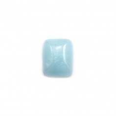 Cabochon aquamarine, rectangle shape 8x10mm x 1pc