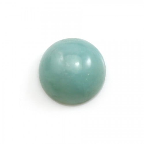 Blue cabochon of amazonite, in round shape, 3mm x 5 pcs