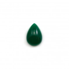 Green aventurine cabochon, in drop shaped, 9x12mm x 1pc