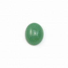 Green aventurine cabochon, in oval shaped, 8 * 10mm x 4pcs