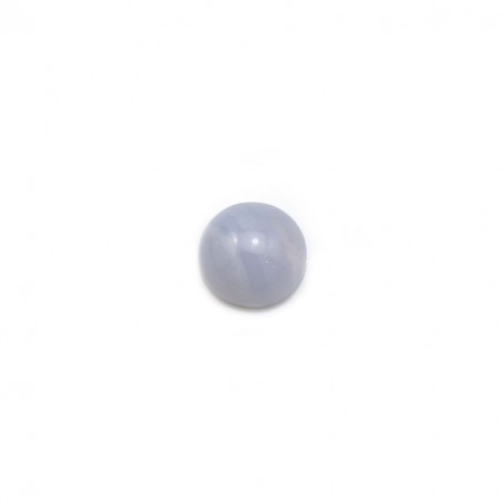 Cabochon de calcédoine bleu, de forme ronde, 6mm x 4pcs