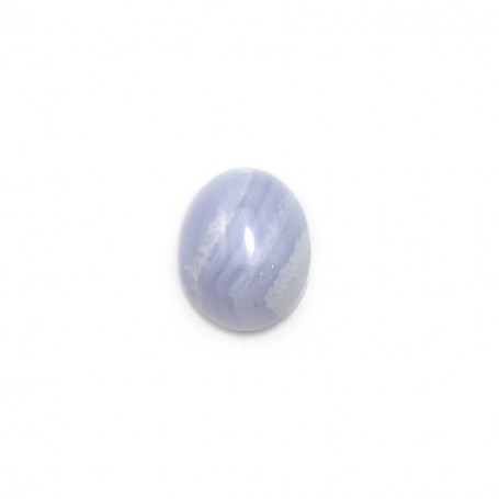 Cabochon de calcédoine bleu, de forme ovale, 8 * 10mm x 2pcs