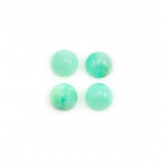 Cabochon of chrysoprase, in round shape 7mm x 2pcs