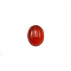 Red oval agate cabochon 7x9mm x 4pcs