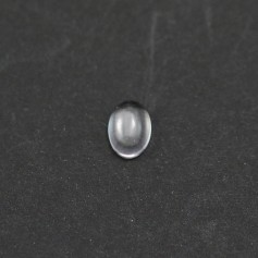 Cabochon de cristal de rocha, forma oval, 5x7mm x 4pcs