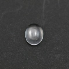 Cabochon de cristal de roche, de forme ovale, 8x10mm x 4pcs