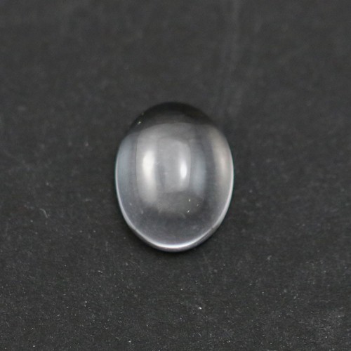 Cabochon in cristallo di rocca, forma ovale, 10x12 mm x 2 pezzi