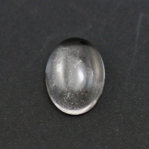 Cabochon de cristal de rocha, forma oval, 12x16mm x 1pc