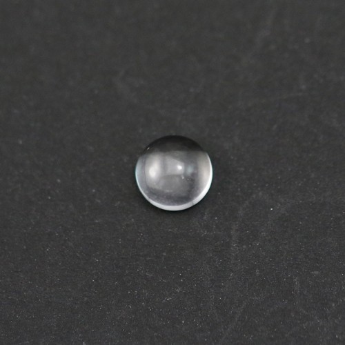 Cabochon of crystal rock, in round shape, 6mm x 4 pcs