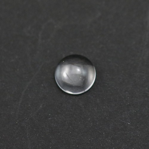Cabujón de cristal de roca, forma redonda, 8mm x 4pcs
