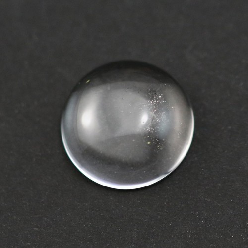 Cabochon of crystal rock, in round shape, 14mm x 2pcs