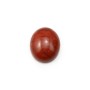 Cabochon of red jasper, in oval shape, 10 * 12mm x 4 pcs