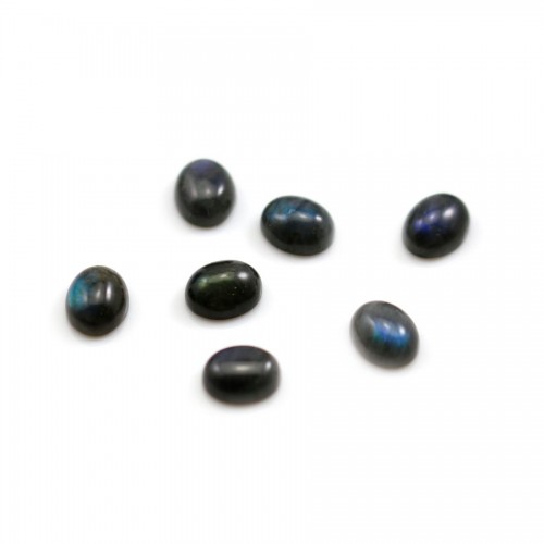 Cabochon of labradorite, in oval shaped, 8 * 10mm x 2pcs