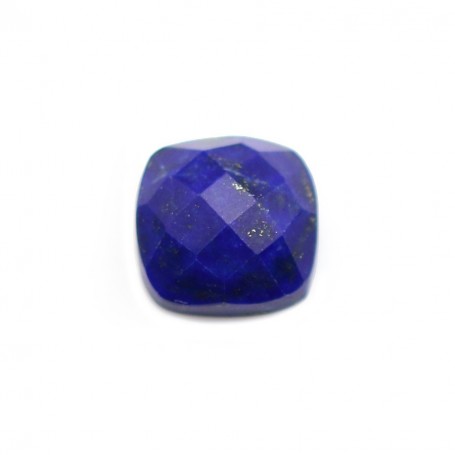 Cabochon lapis lazuli squares faceted 10mm x 1pc