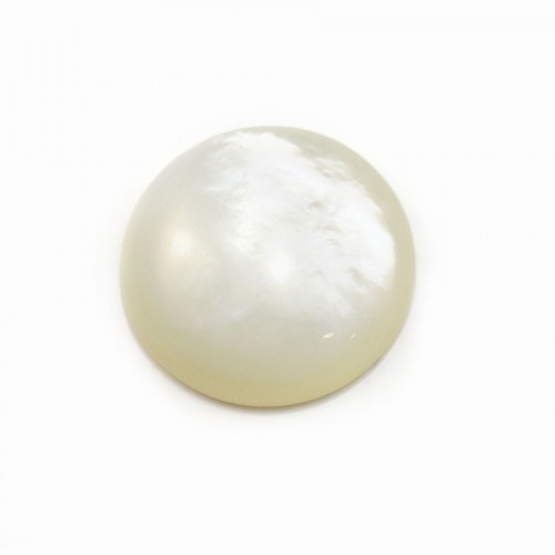 Cabochon rotondo di madreperla bianca 16 mm x 1 pz