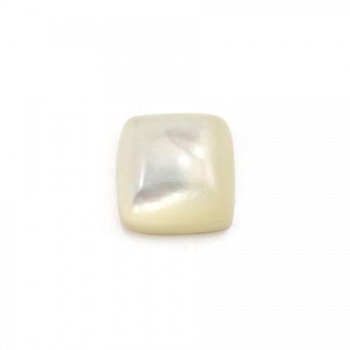 Cabochon di madreperla bianca, forma quadrata, 10 mm x 1 pz