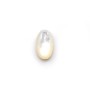 Oval cabochon 8x10mm White Mother-of-Pearl x1pc