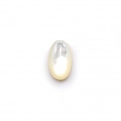 Cabochon en nacre blanche, de forme ovale 6x9mm x 4pcs