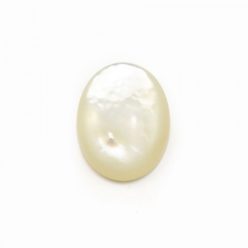 Cabochon di madreperla bianca, forma ovale, 12 * 16 mm x 1 pz
