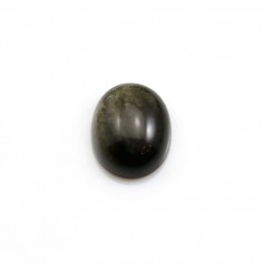 Ovaler goldener Obsidian-Cabochon, 10x12mm x 1pc