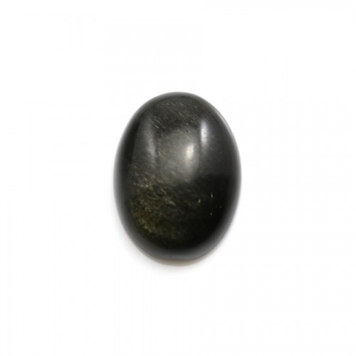 Cabochon d'obsidienne, de forme ovale 12x16mm x 1pc