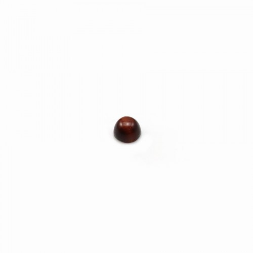 Cabujón de ojo de buey rojo, forma redonda, 3mm x 4pcs