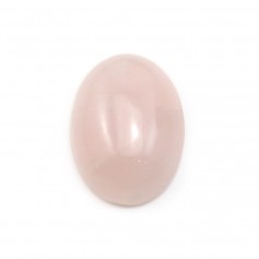 Cabujón de cuarzo rosa, forma ovalada, 13x18mm x 2 piezas