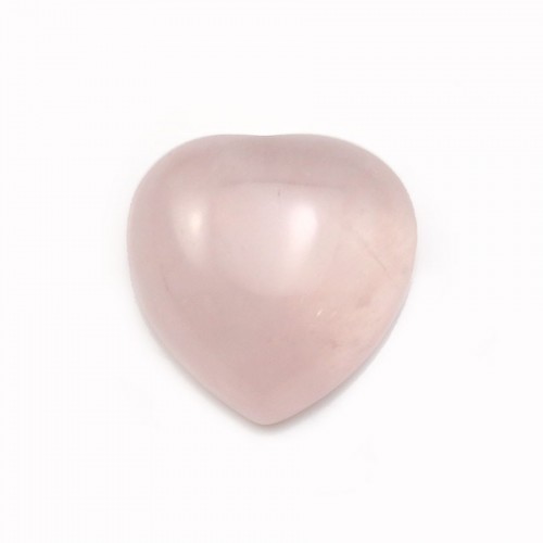 Cabochon of pink quartz, in shape of a heart, 12mm x 4pcs