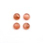 Pink rhodochrosite cabochon, in round shape, in size of 5mm x 2pcs