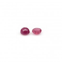 Ruby cabochon "raspberry" round 2.5-4mm x 1pc