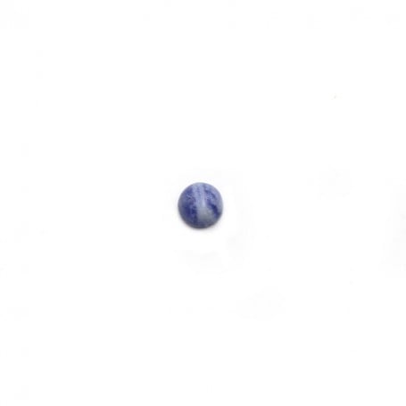 Cabochon de sodalite bleu, de forme ronde, 3mm x 5pcs