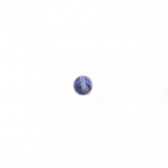 Cabujón de sodalita azul, forma redonda, 3mm x 5pcs