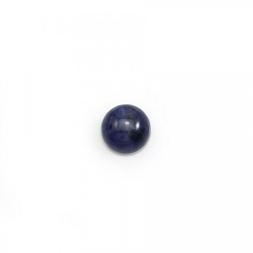 Cabochon of blue sodalite, in round shape, 6mm x 5pcs