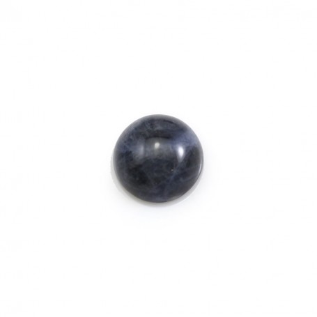 Cabochon of blue sodalite, in round shape, 8mm x 5pcs