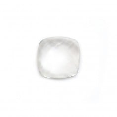 Cabochon di cristallo di rocca sfaccettato 10mm x 1pc