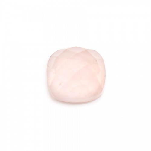 Cabochon quartz rose carré facette 10mm x 1pc