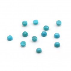 Turquoise cabochon, in round shape 3mm x 2pcs