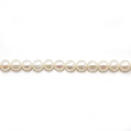 Perle culture Blanc Rond 4.5mm x 40cm
