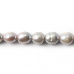 Freshwater cultured pearls, grey, olive, 8-9mm x 2pcs