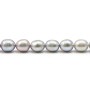 Perles de culture d'eau douce, grise B, olive, 7-8mm x 10pcs