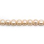 Freshwater cultured pearls, salmon, oval/regular, 11-12mm x 40cm