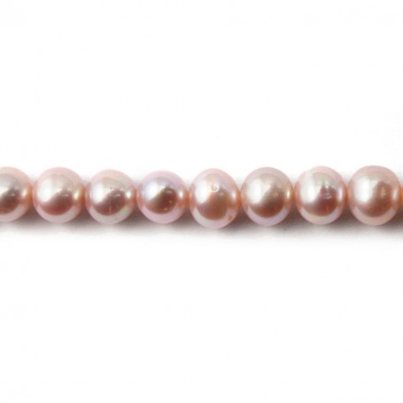 Mauve freshwater pearl round 7mm x 40 cm
